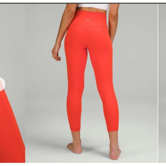 Lululemon double layers Align High-Rise Pant 25” – Solar Orange, Size 6 J195 - Picture 1 of 10